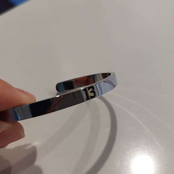 Acuña Jr. Fan Baseball ATL Bracelet Silver Metal Adjustable Sizing - Picture 8 of 8